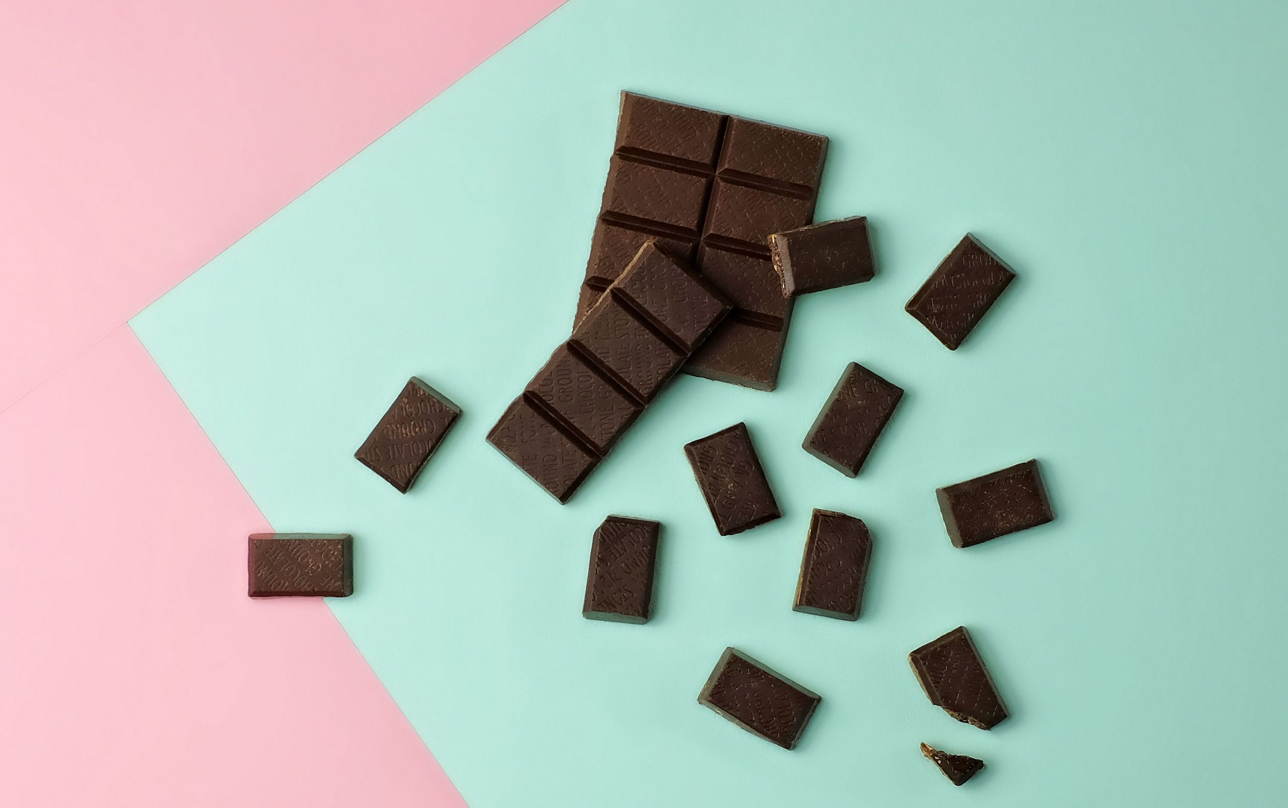 Chocolate stain removal Dark chocolate bar in chunks