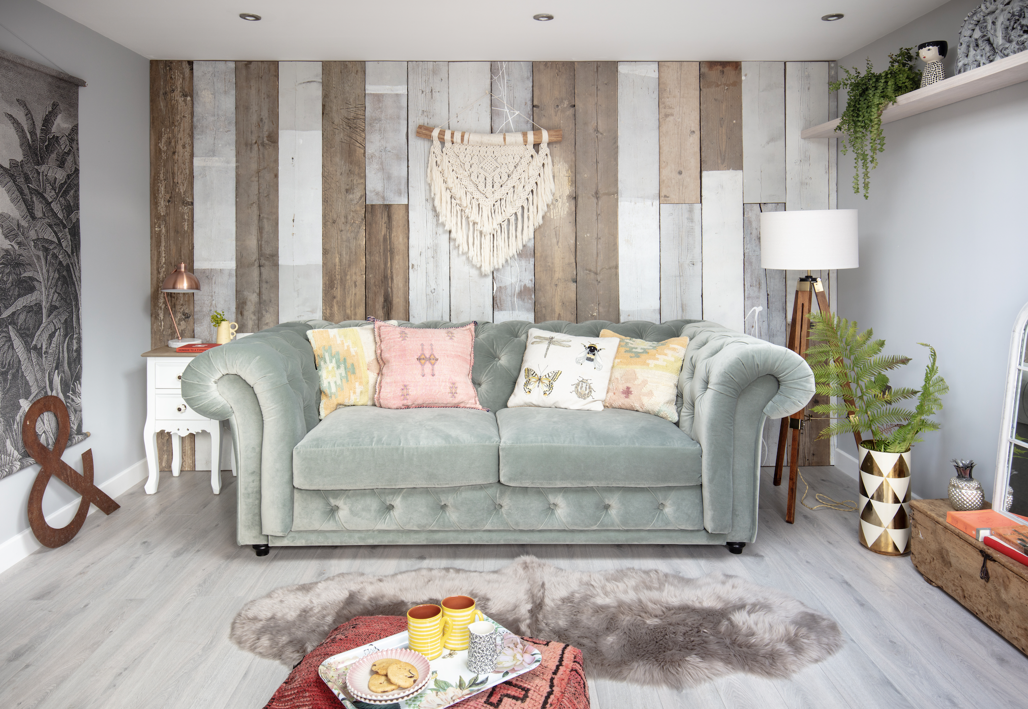 Garden room makeover: 'Vintage touches give our modern garden room character'
