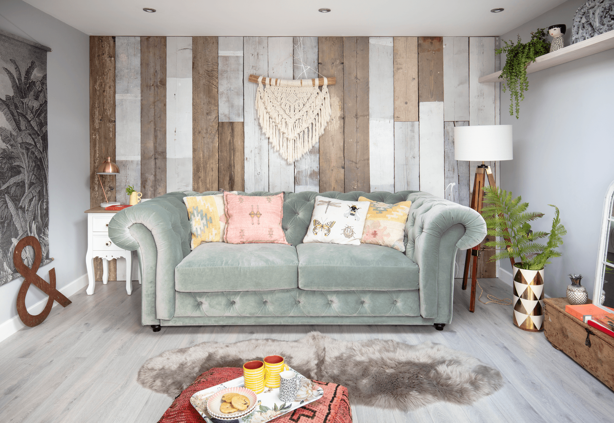 Good idea! A decorative pouffe will bring some texture and print to a room, and it can double up as a coffee table as well. Garden room makeover: 'Vintage touches give our modern garden room character'