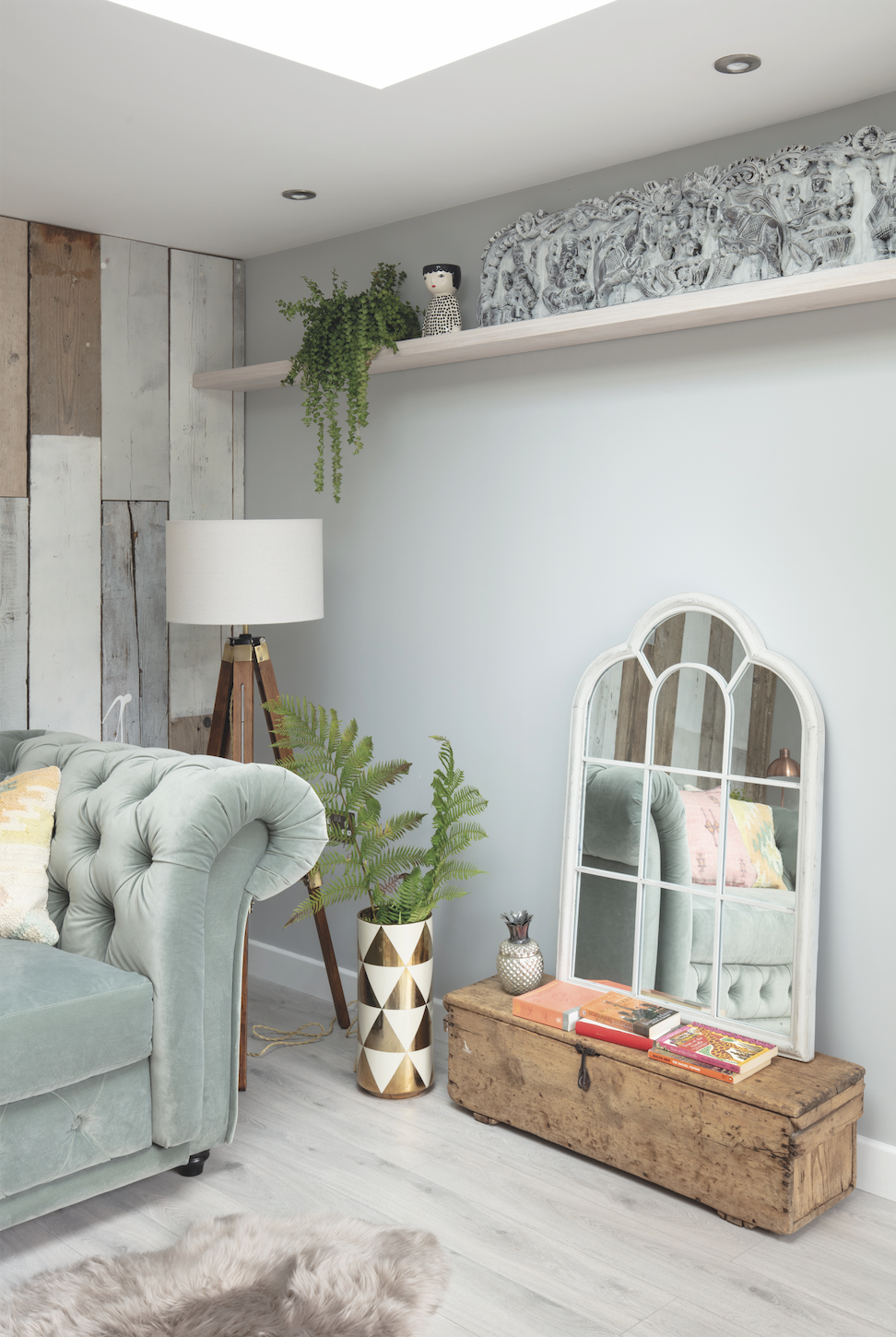 Garden room makeover: 'Vintage touches give our modern garden room character'