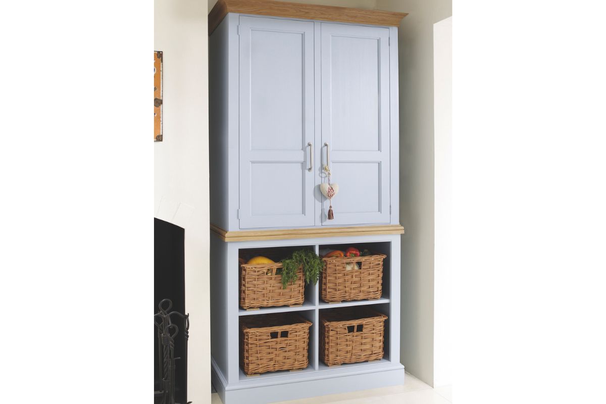 Blue kitchen pantry cupboard