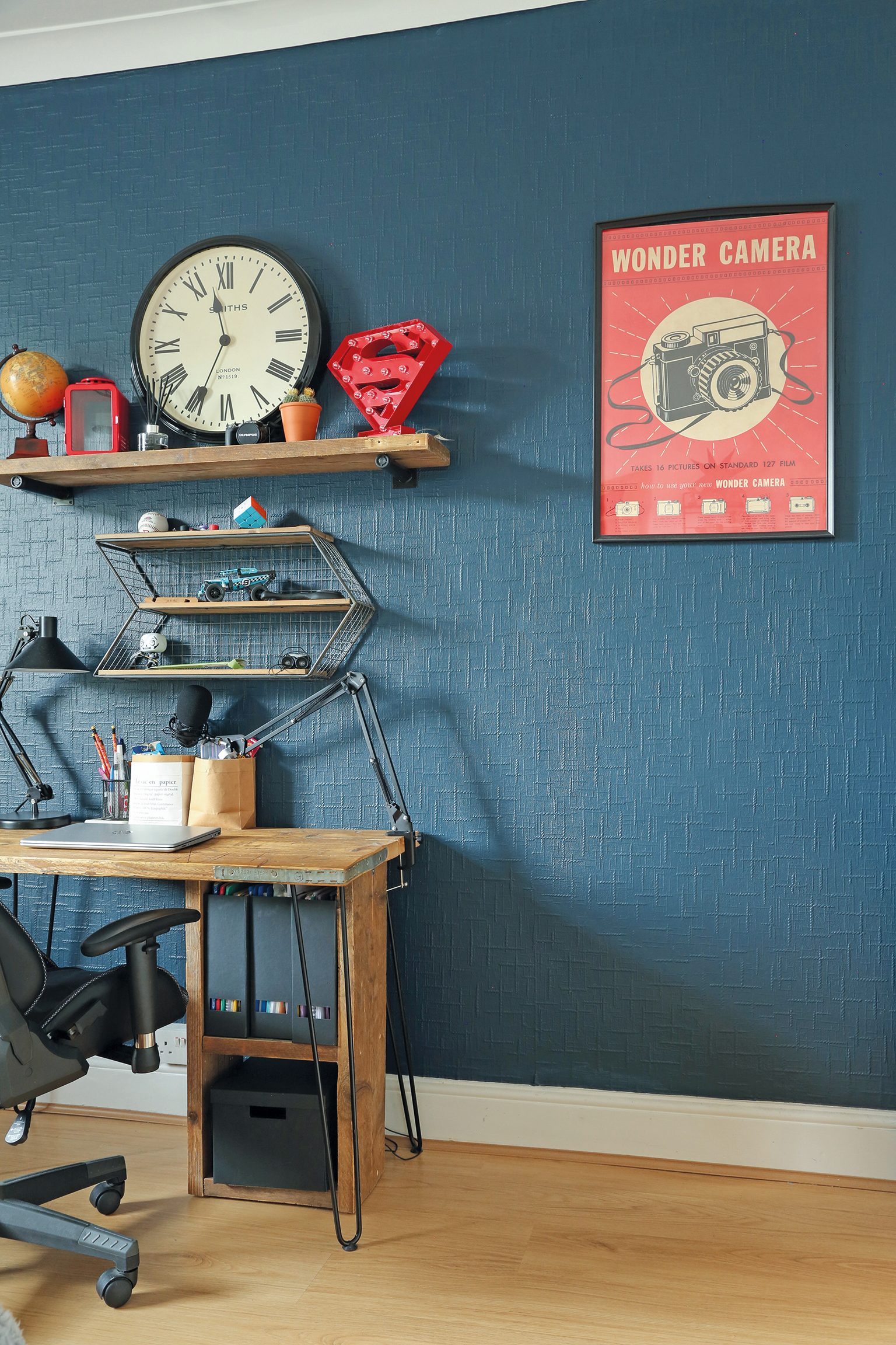 sons bedroom 3 Not unlike the rest of the flat, David’s bedroom is full of repurposed finds and handmade treasures, such as the desk that Tomasz mad