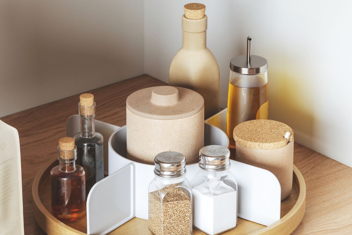 Bellwood lazy Susan in White/Natural