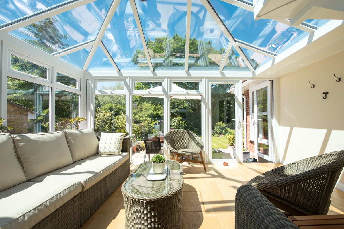 A bright conservatory