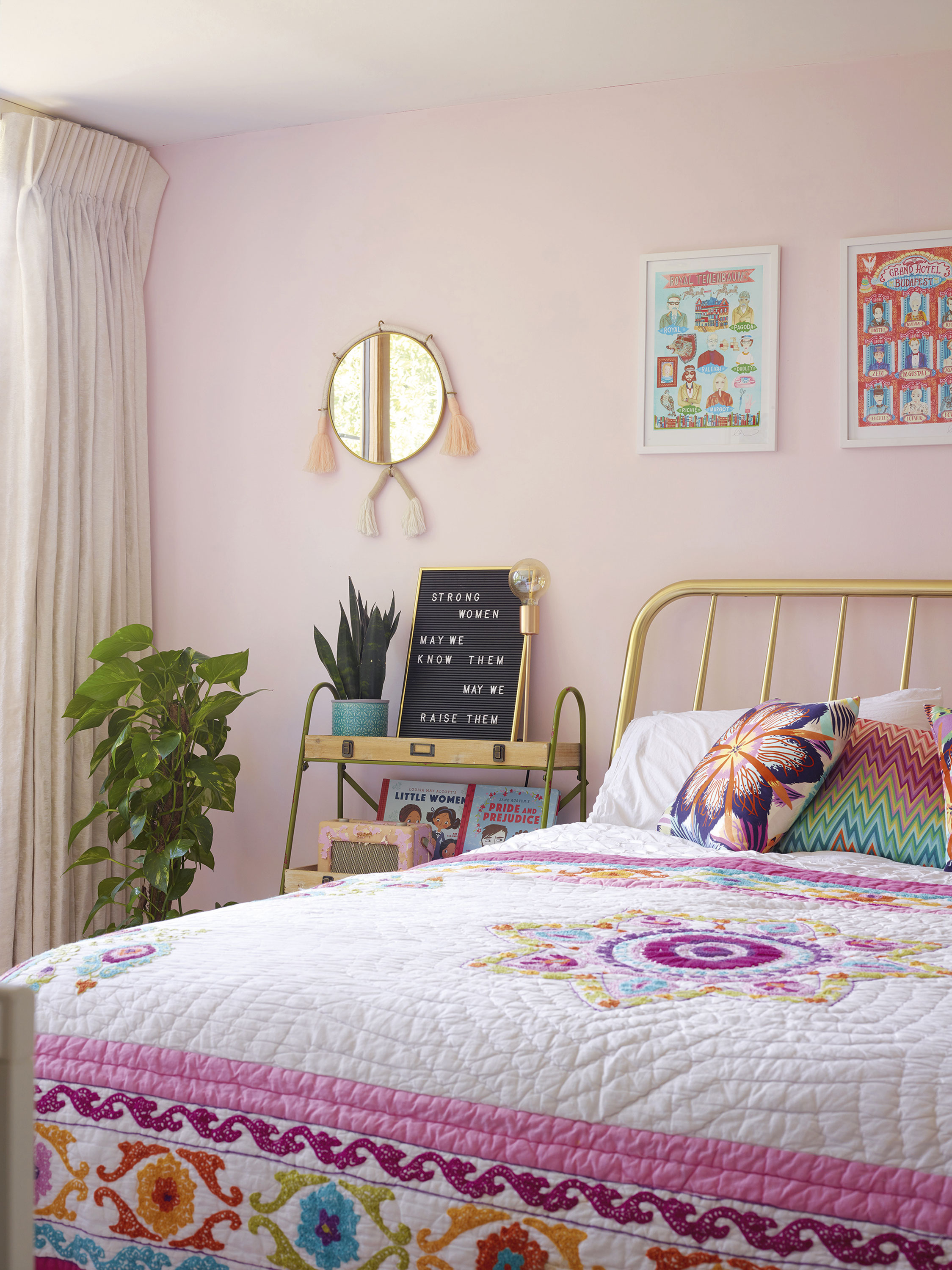 ‘We let Lexi pick her own design in here,’ says Sam. ‘She chose the wall colour and many of the objects on display – I think she’s already a natural at interior styling! We wanted her to feel excited and inspired by her bedroom so it was important to have her involved with the design process’ ‘We let Lexi pick her own design in here,’ says Sam. ‘She chose the wall colour and many of the objects on display – I think she’s already a natural at interior styling! We wanted her to feel excited and inspired by her bedroom so it was important to have her involved with the design process’