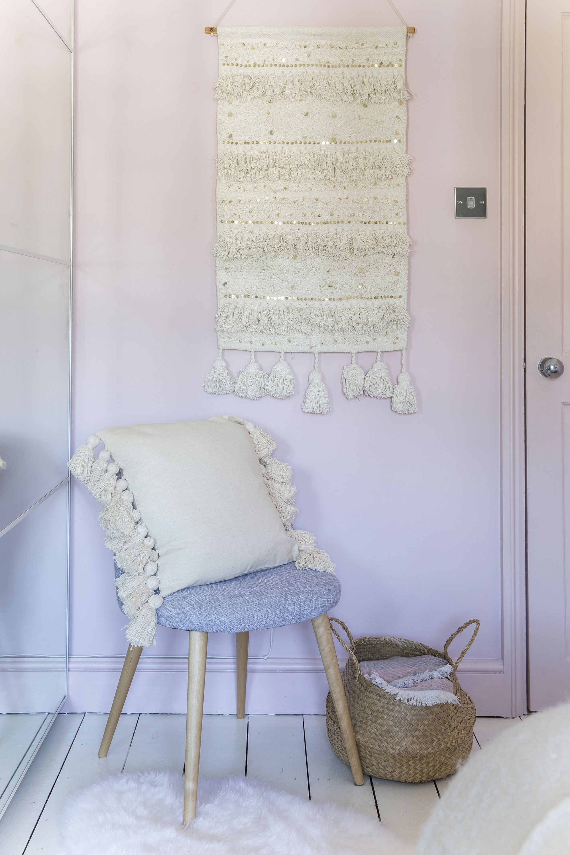 As the room isn’t huge, Marilena used the vertical space to inject her personal style – wall hangings and trailing plants create an eclectic, boho feel As the room isn’t huge, Marilena used the vertical space to inject her personal style – wall hangings and trailing plants create an eclectic, boho feel