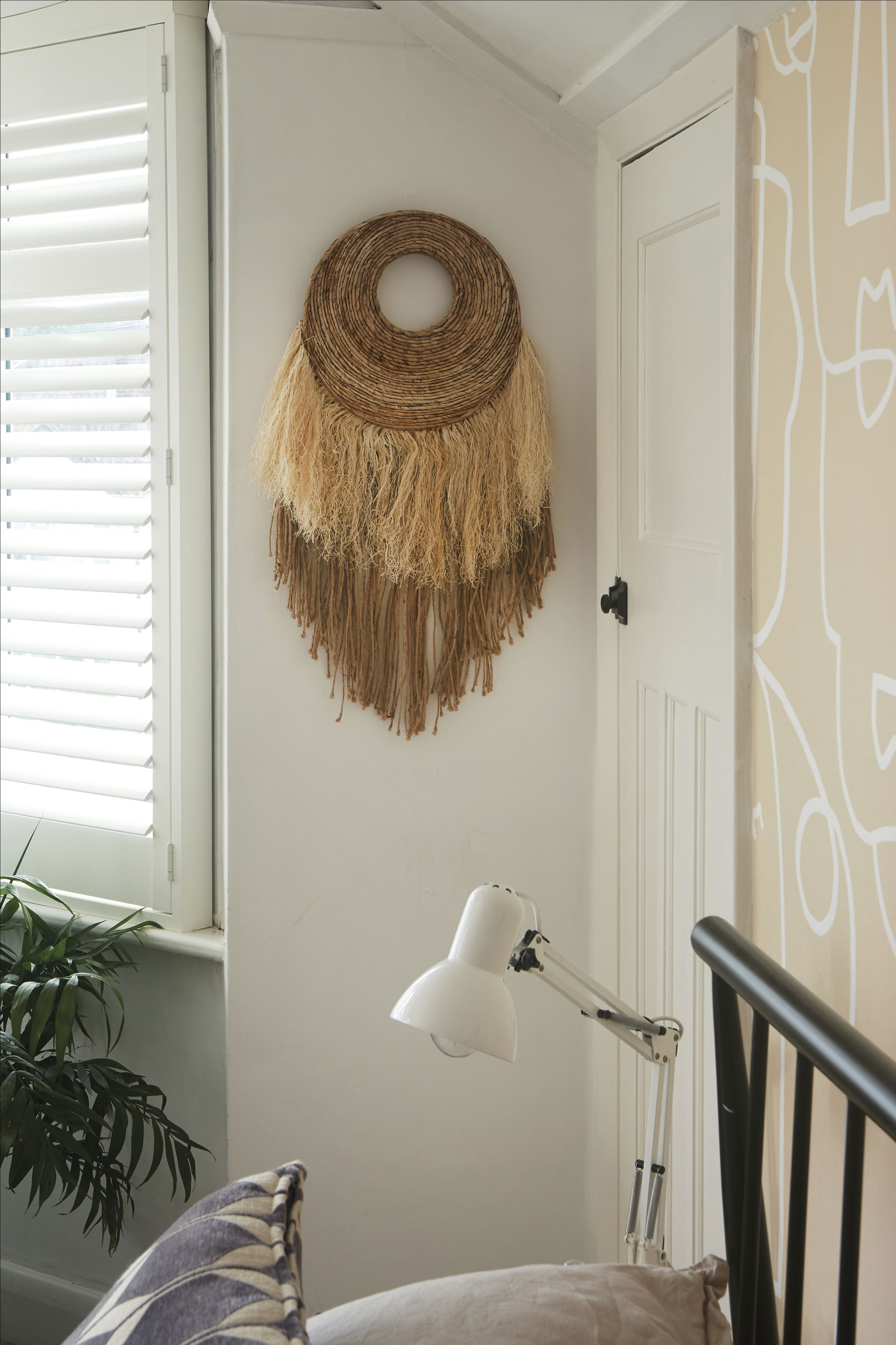 Laurie-bed37969 ‘I love So-Cal, boho schemes so you’ll find lots of items with fringing and tassels in this room!’ says Laurie