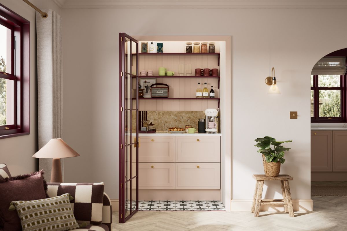 Kitchen in blush colour