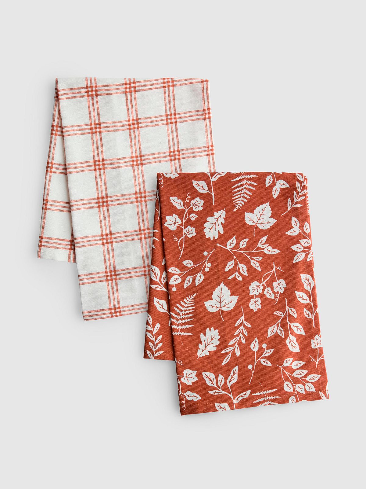 Orange patterned tea towels