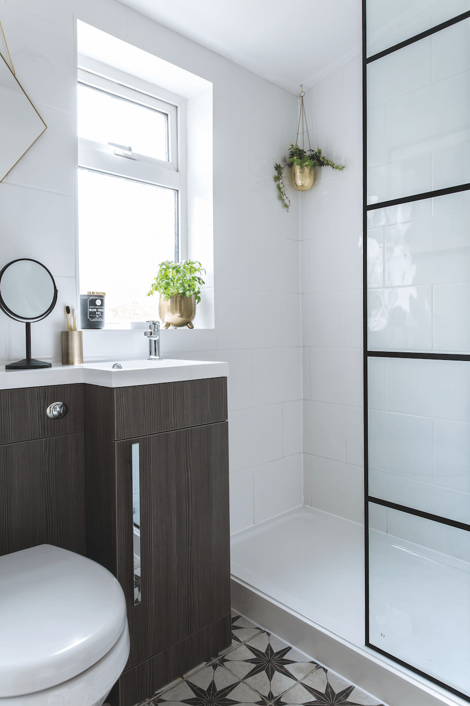 By carefully choosing compact pieces that fit into the space, Lorna and James were able to open up the bathroom so it feels much larger than before Bathroom makeover: 'Our bathroom feels like a mini boutique hotel'