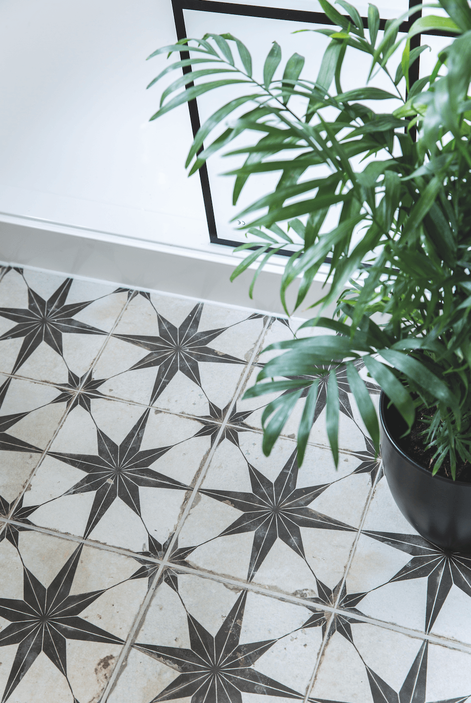 The Metropolis tiles were the first thing Lorna bought for the room, after she spotted them in a friend’s fireplace months before Bathroom makeover: 'Our bathroom feels like a mini boutique hotel'