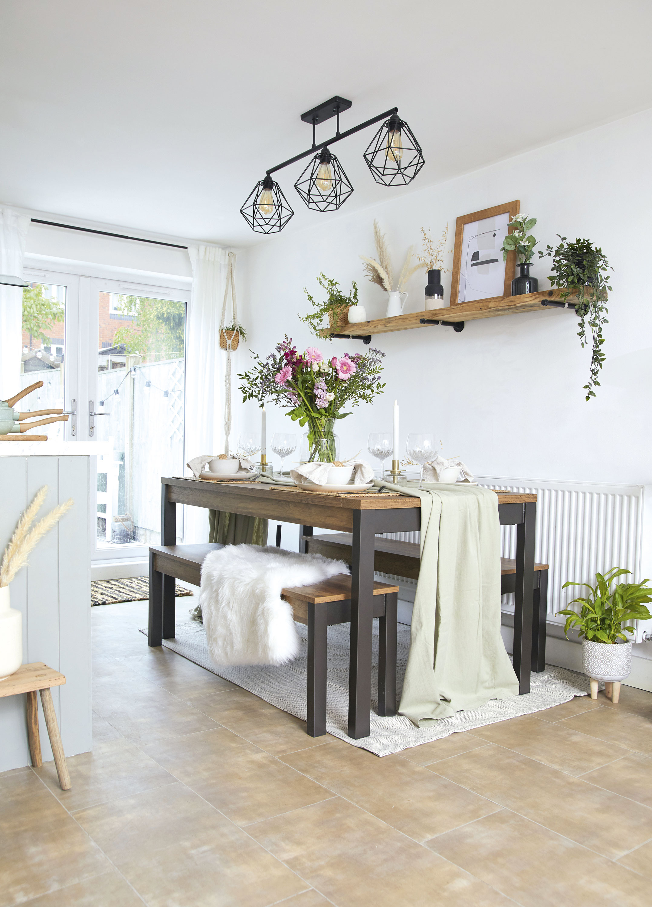 'I love styling the table and I’m looking forward to entertaining inside, after the past year of social distancing. This long runner, from H&M Home, adds a touch of luxury to the look'