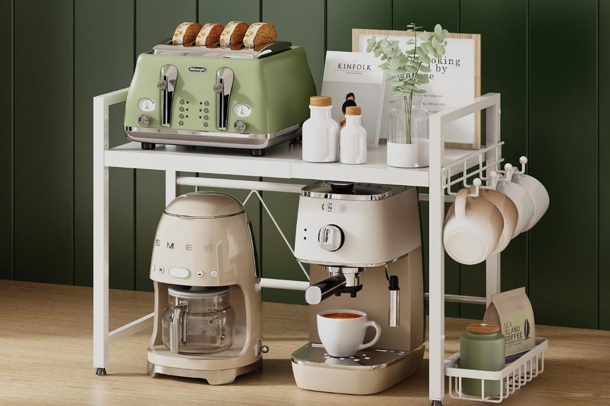2-tier expandable shelf rack