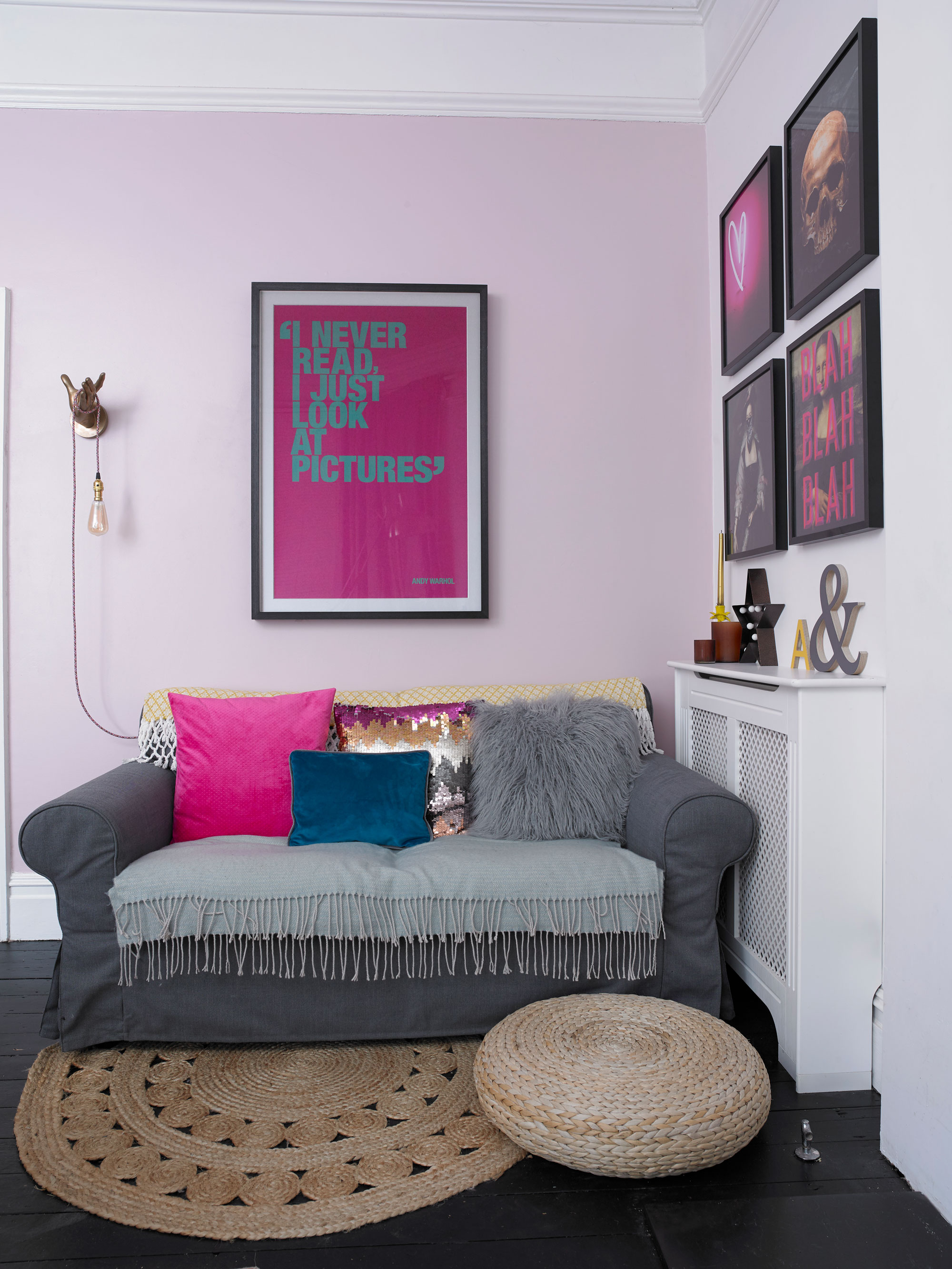 ‘Painting the floor black was a brave move. Some of my friends argued against it as a bad idea, but we love it’ says Lisa ‘Painting the floor black was a brave move. Some of my friends argued against it as a bad idea, but we love it’ says Lisa