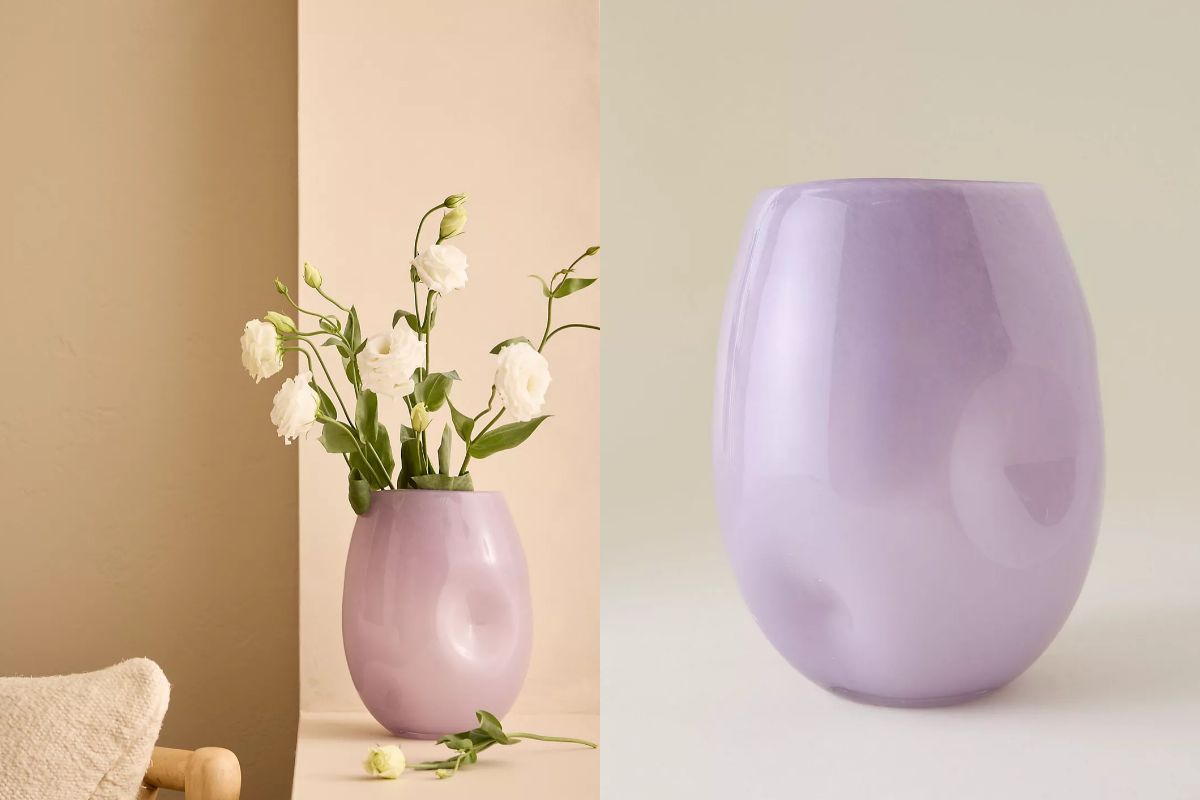 Lilac glass vase