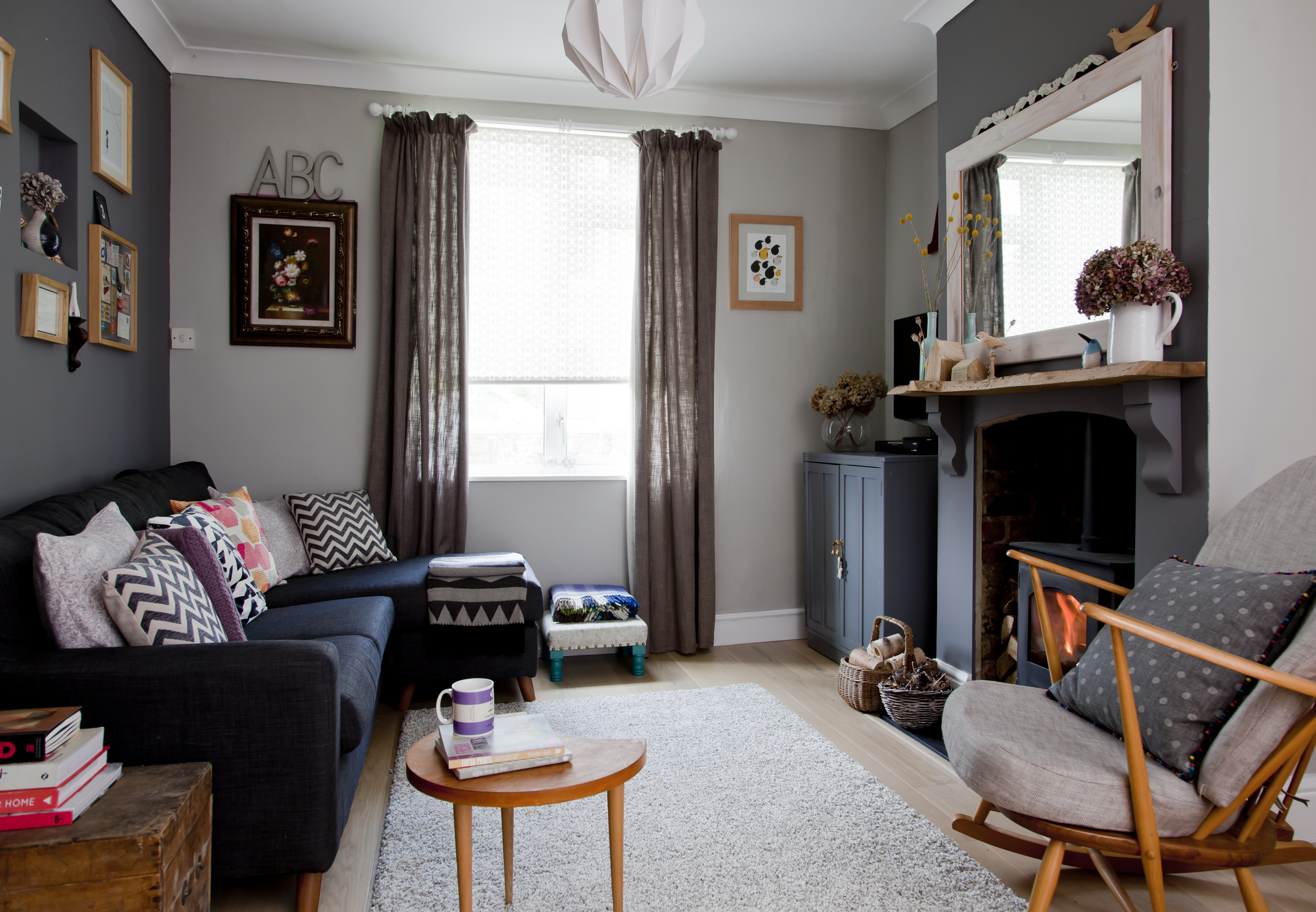 Good idea! Rather than investing in an expensive surround, try making your own! Christine made her rustic mantle using rough-sawn timber and second-hand corbels, for just £34. A rustic mantle made from rough-sawn timber and second-hand corbels