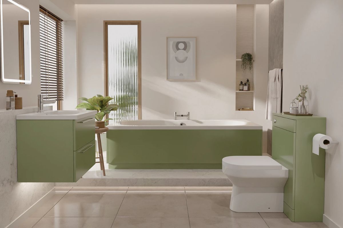 Green bathroom suite