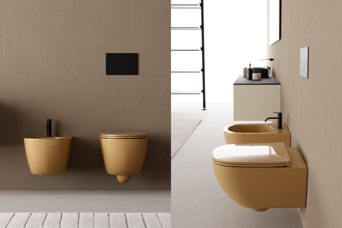 Yellow bathroom suite