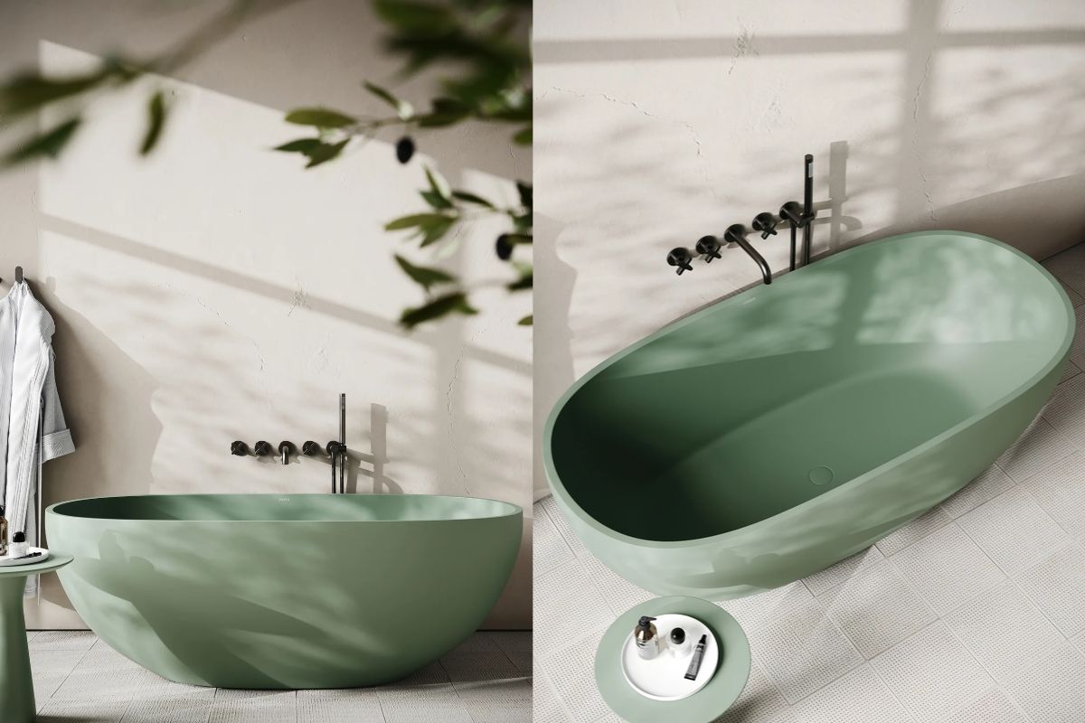 Green concrete bath