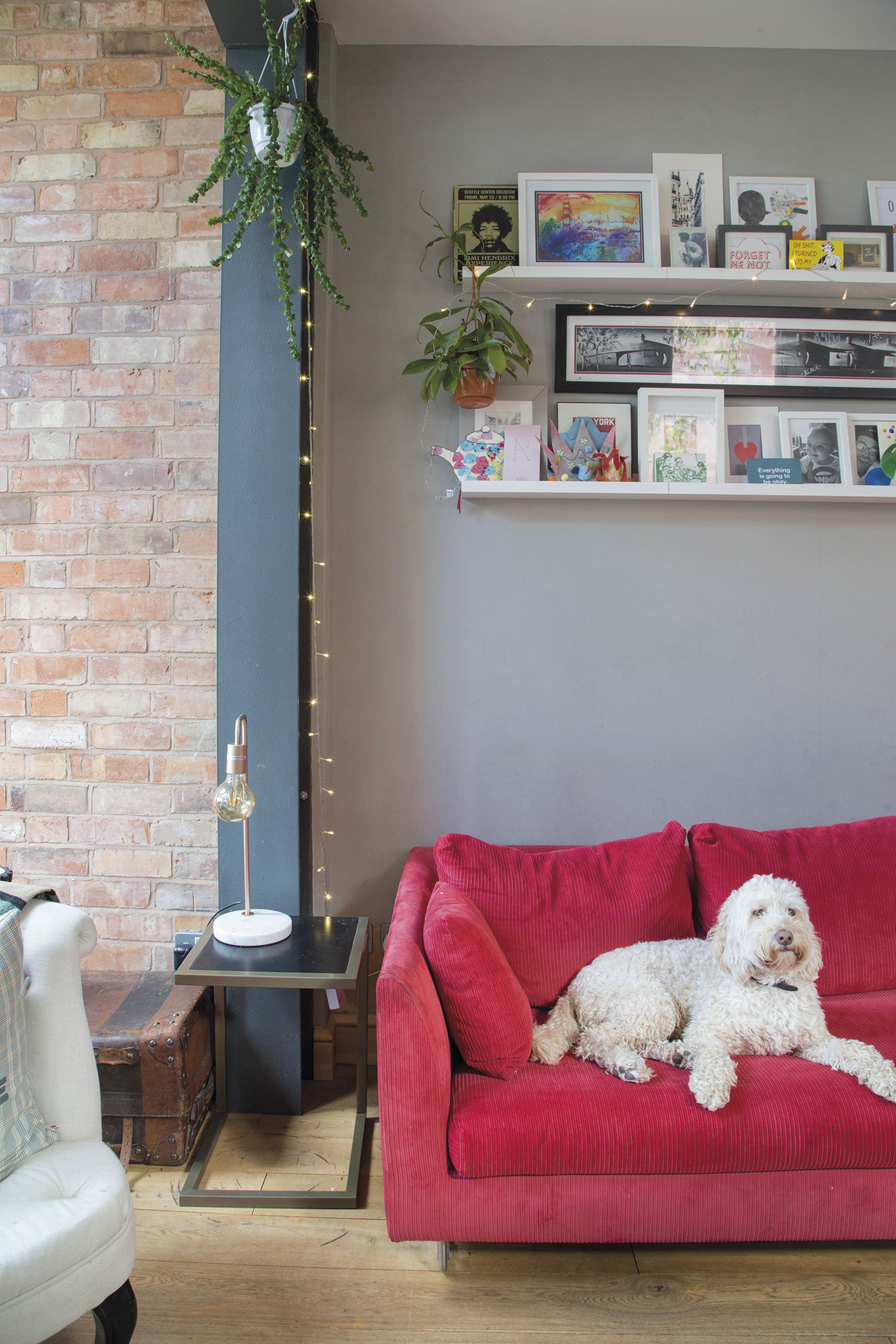 ‘I sometimes toy with the idea of knocking through the lounge to the adjoining office to create a large living room that opens onto our courtyard. But I think that as the children grow older, we’ll be grateful for the separate spaces,’ Megan says