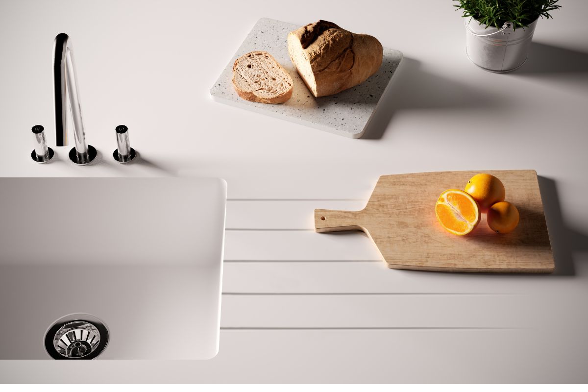 A solid surface kitchen worktop from HI-MACS