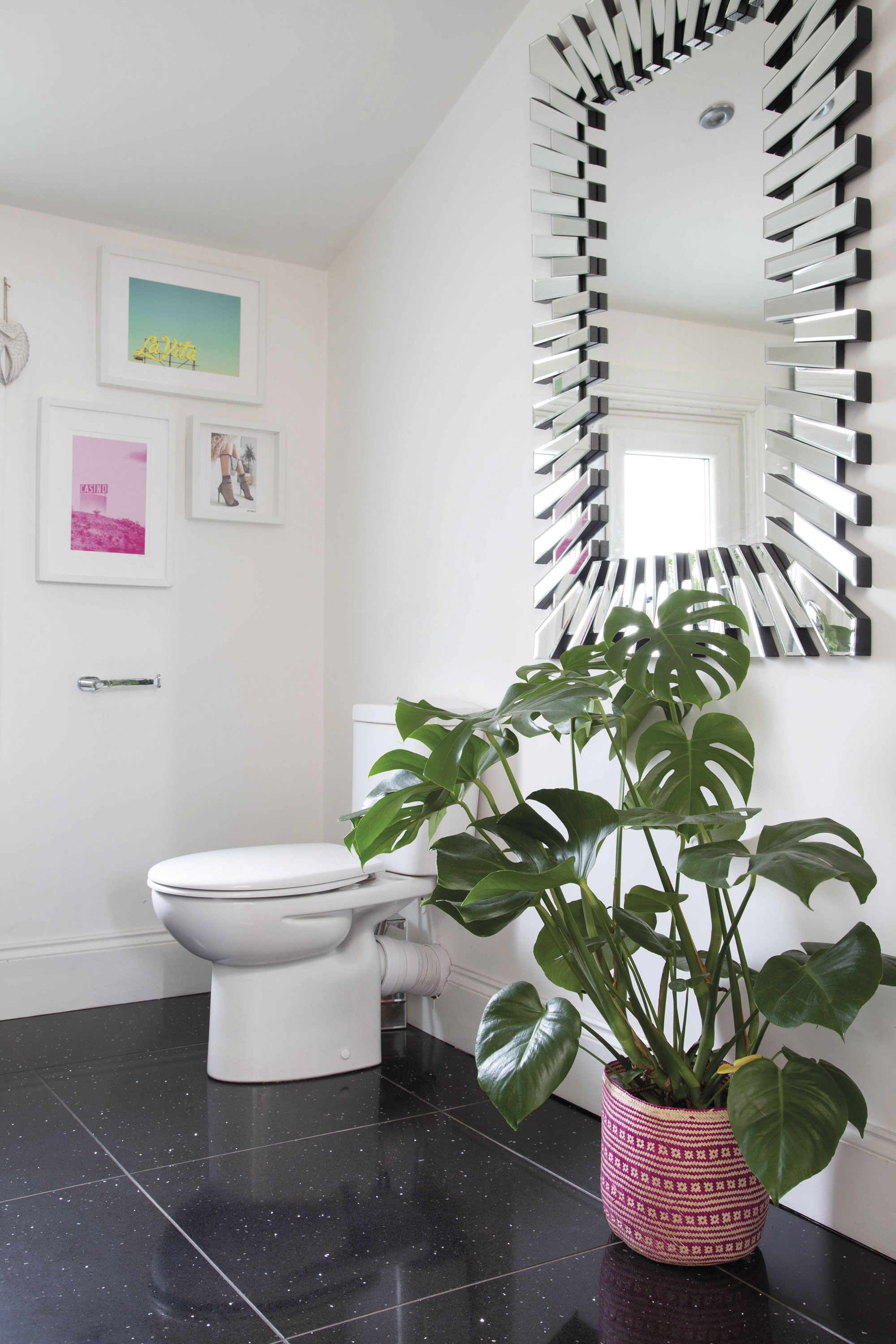 ‘I bought the bath and toilet online following a lot of research,’ Lesley says. ‘Both were heavily discounted, so the search paid off’ ‘I bought the bath and toilet online following a lot of research,’ Lesley says. ‘Both were heavily discounted, so the search paid off’