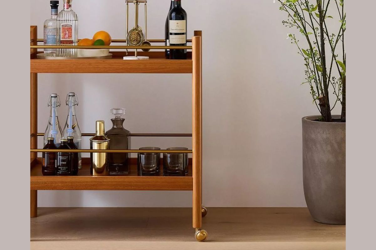 West Elm Mid-Century Wood Bar Cart
