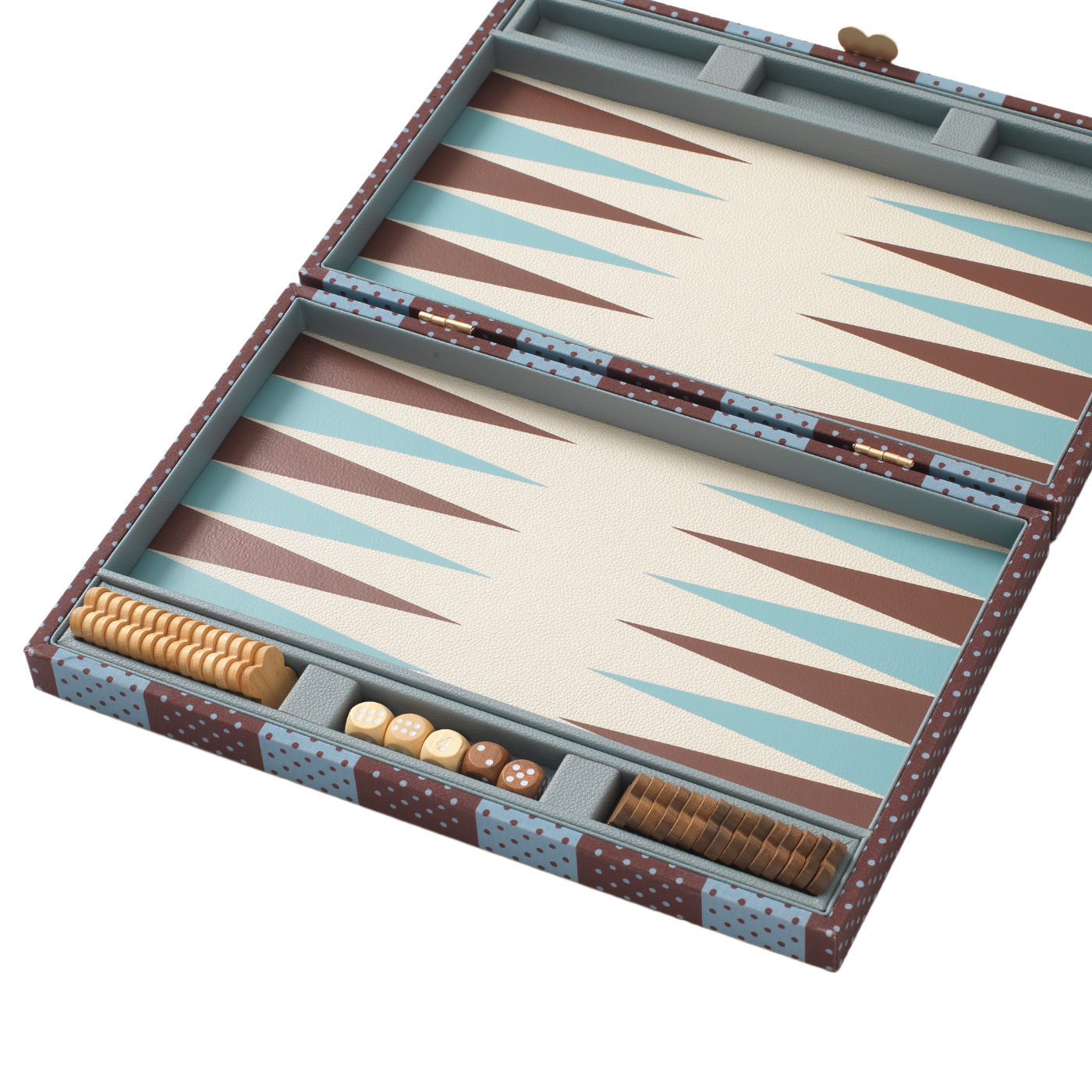 Polka Patchwork backgammon set, £125, Papier
