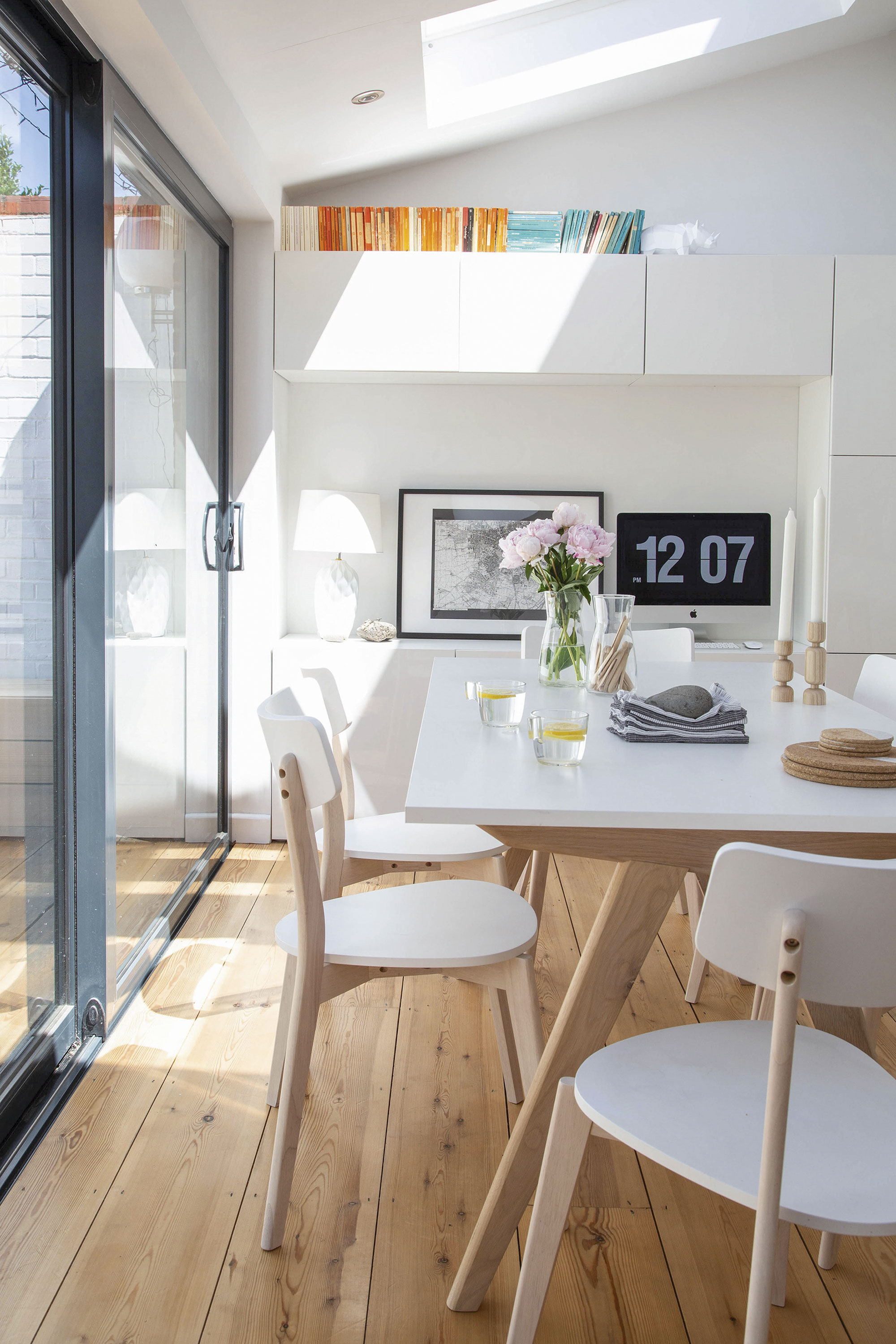 Real home: 'It was a bigger project than we ever imagined' Vicky chose Farrow & Ball’s Wevet and Cornforth White to maximise the natural light in the dining room, and brought warmth to the scheme with wood accents