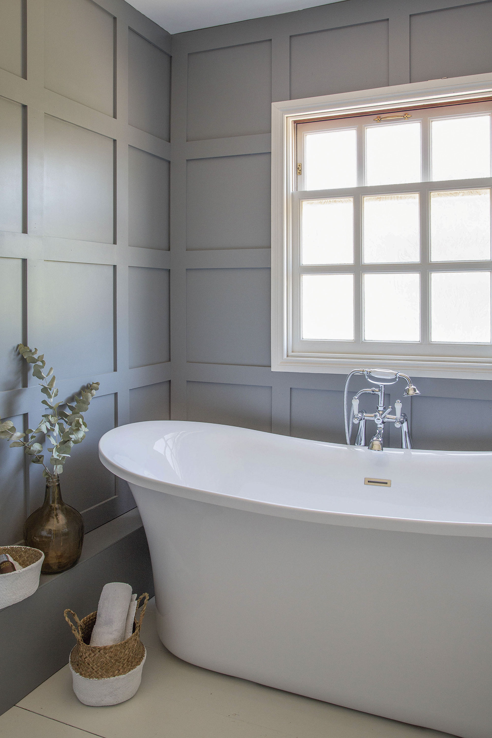 Real home: 'It was a bigger project than we ever imagined' Panelling in moisture-resistant MDF and a free-standing tub give the bathroom a opulent look for less. ‘It’s like I’ve stepped into a luxury hotel every time, and feels even better knowing we did it on a tight budget,’ reveals Vicky