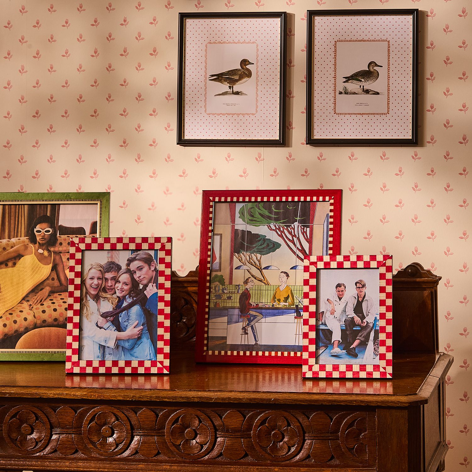 Photo frames, from £38.25; framed duck prints, from £66.30 each; all Casa by JJ