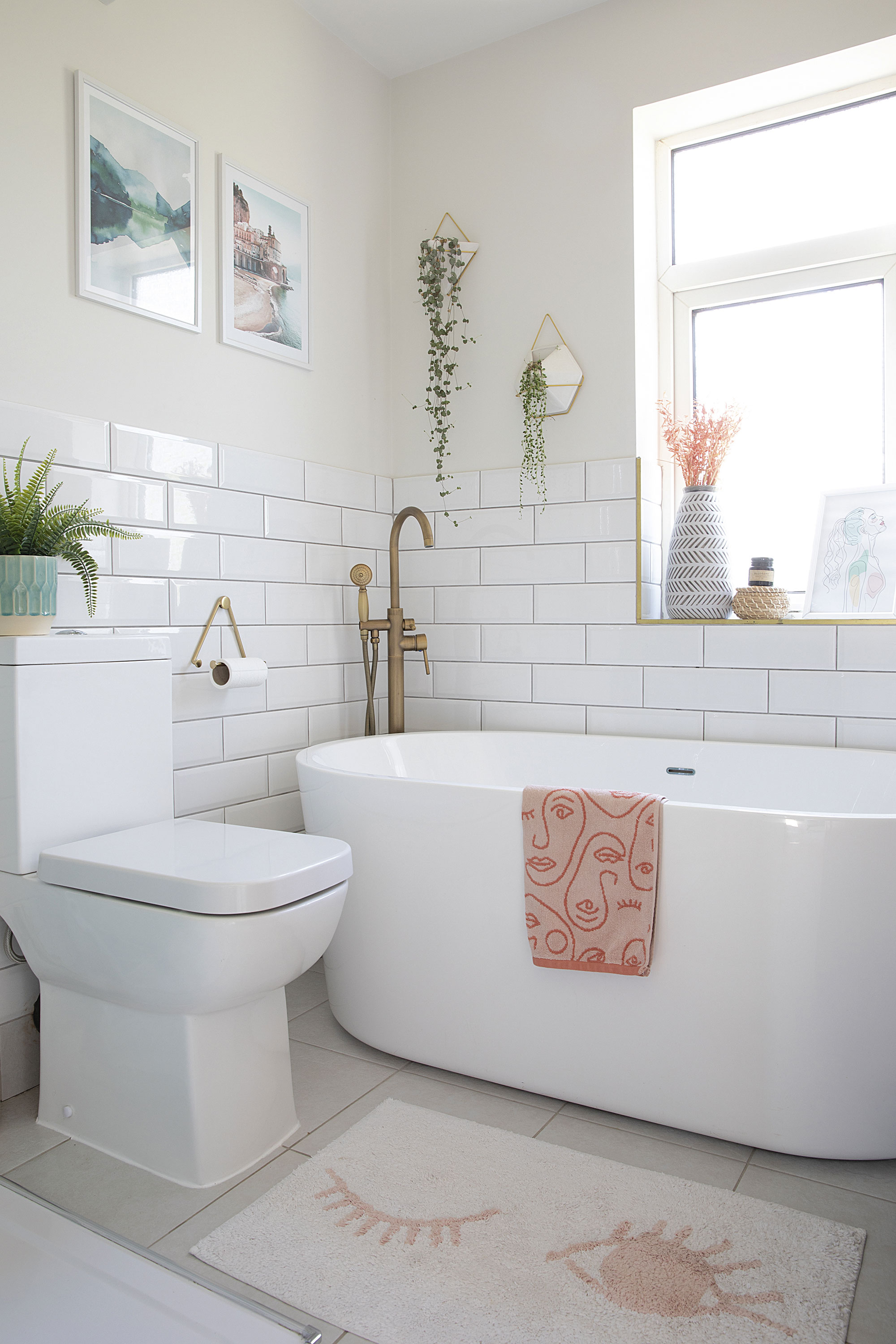 ‘A free-standing bath from Easy Bathrooms was the perfect solution to free up space without compromising on style and luxury,’ says Laura. ‘Even though it’s compact, it’s really deep and a great place for unwinding at the end of the day’ ‘A free-standing bath from Easy Bathrooms was the perfect solution to free up space without compromising on style and luxury,’ says Laura. ‘Even though it’s compact, it’s really deep and a great place for unwinding at the end of the day’