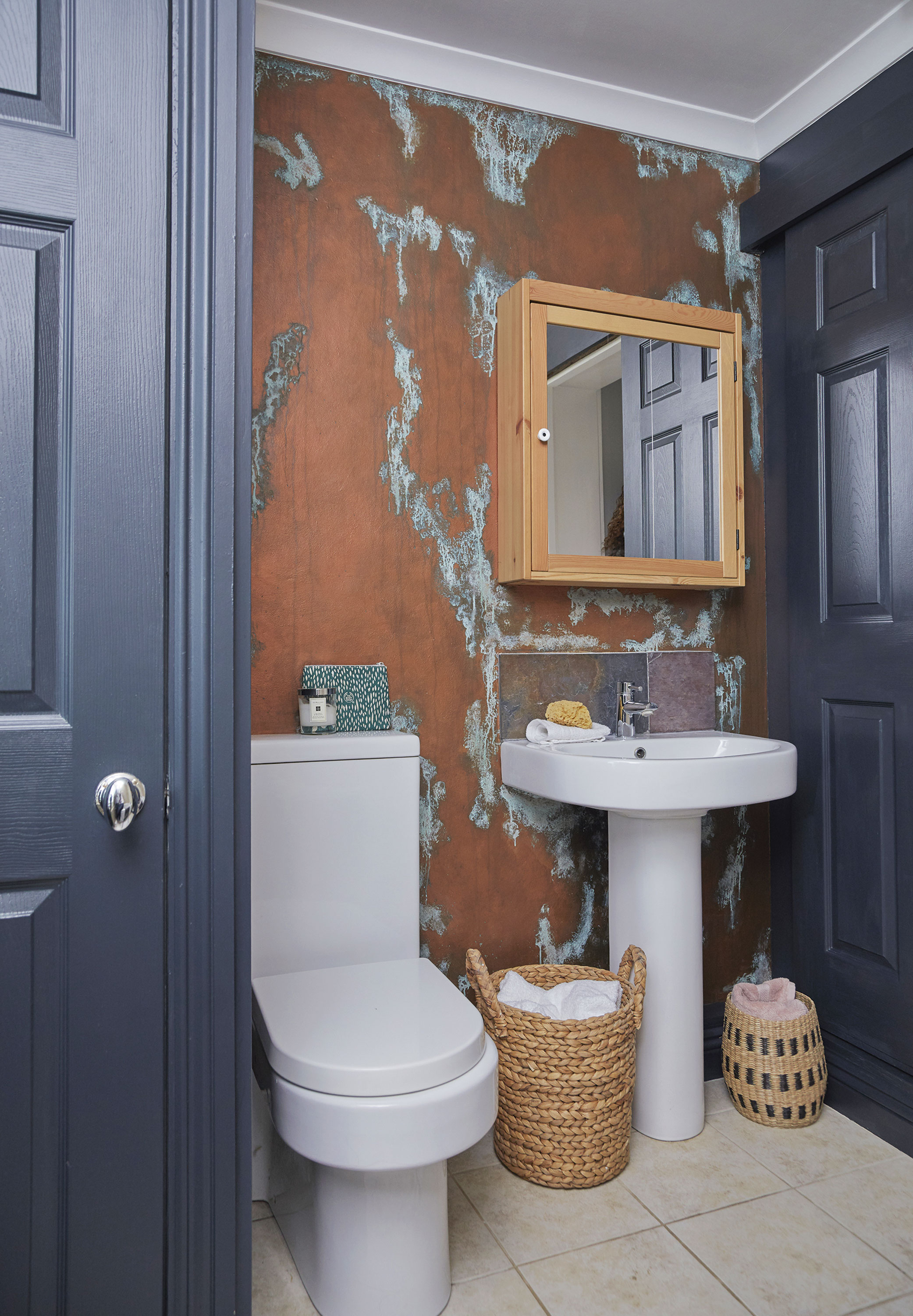 ‘I’ve replaced the classic colour combo of blue and orange with a modern twist of copper and inky blue’