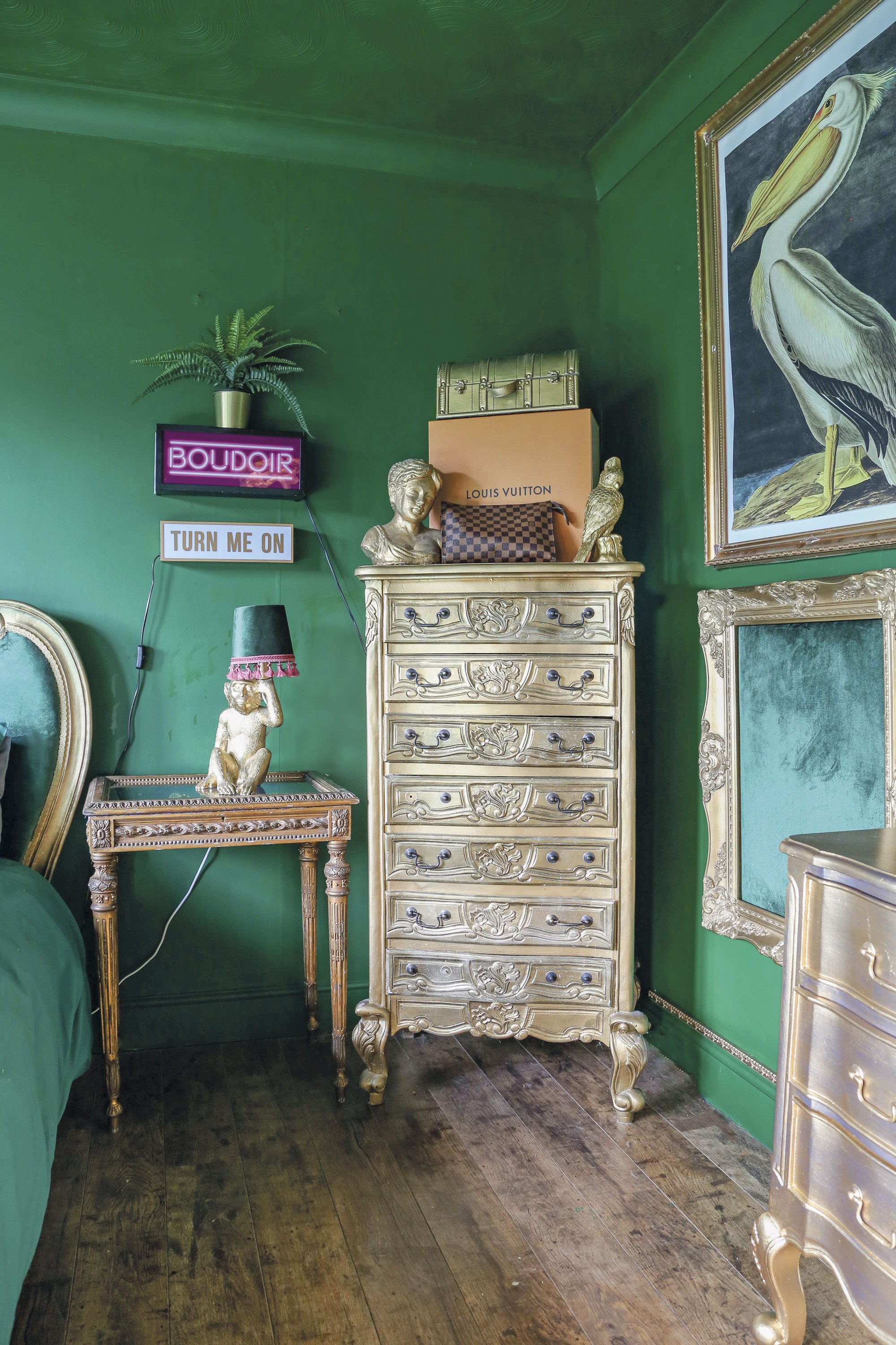 Hayley painted her entire bedroom – ceiling included – in her favourite colour, green, which she had mixed to the perfect shade at B&Q Hayley painted her entire bedroom – ceiling included – in her favourite colour, green, which she had mixed to the perfect shade at B&Q