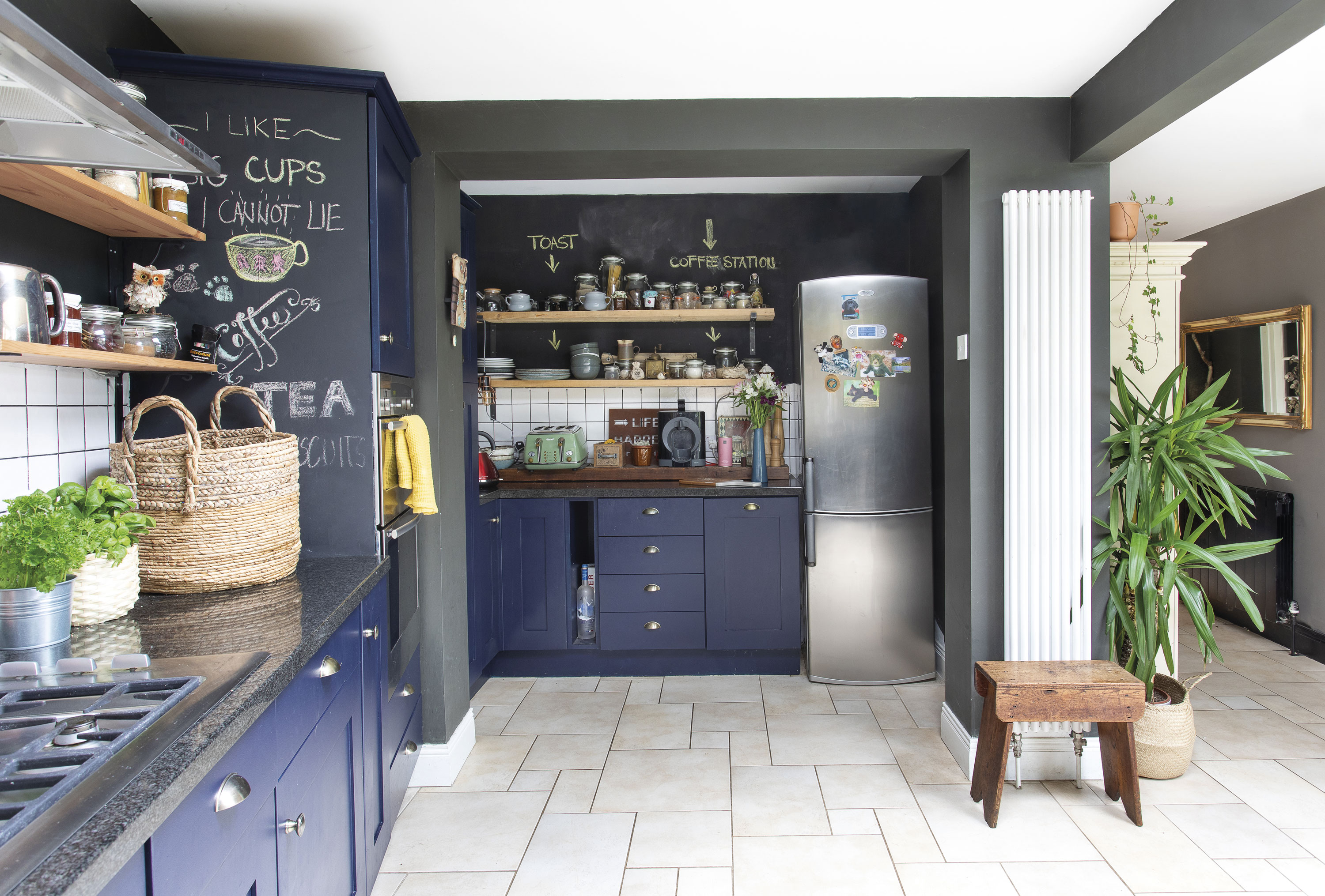 Good idea! Paint kitchen cabinets and add open shelving with hanging rails for an easy update on a budget. Good idea! Paint kitchen cabinets and add open shelving with hanging rails for an easy update on a budget.