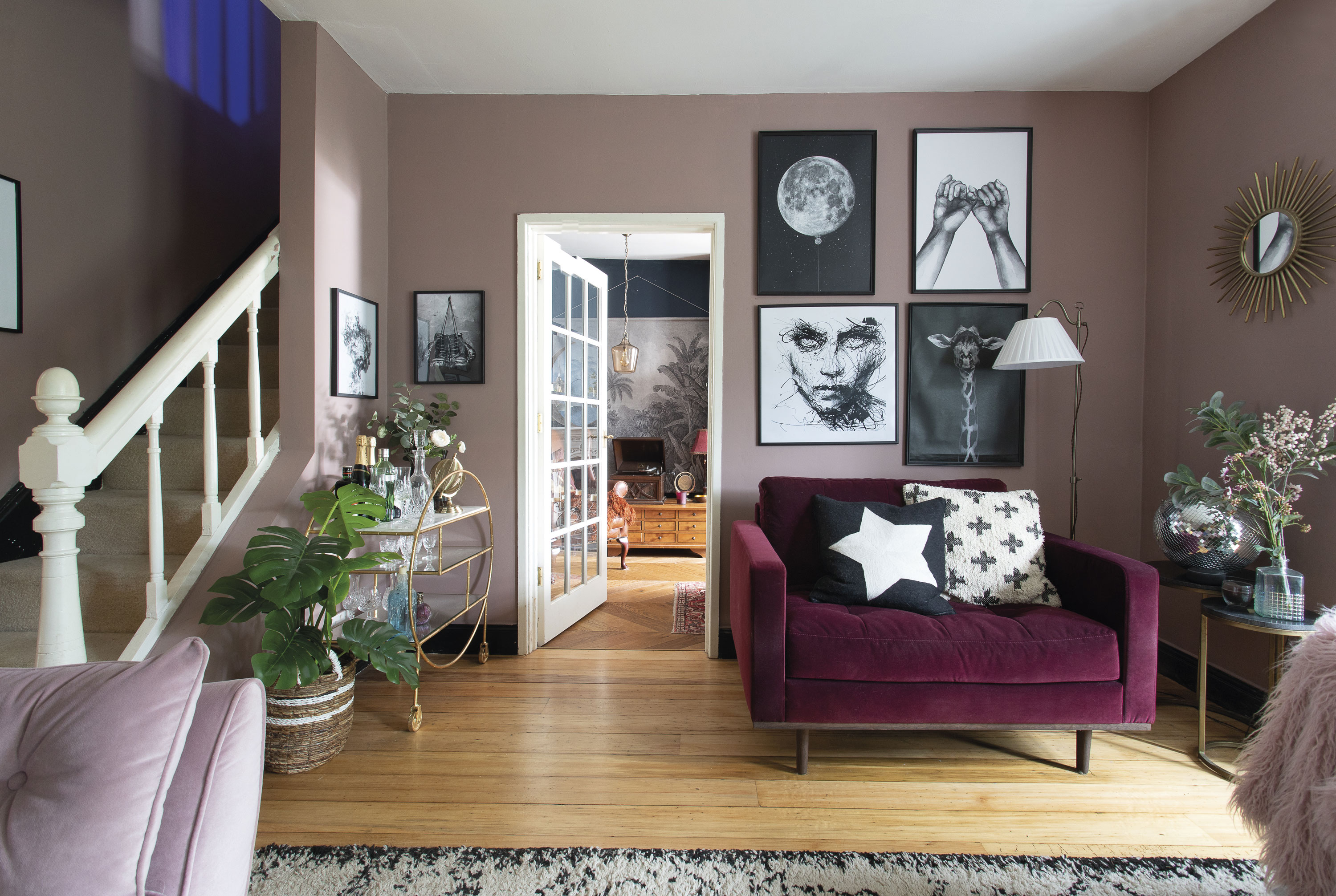 Changing the wall colour is an easy way to refresh a space, as Eniko discovered here. ‘I painted this room dark at first but recently updated it by painting it in Sulking Room Pink by Farrow & Ball, which is a lovely warm putty colour. I love it now it is brighter. It gives the room a French feel.’ Changing the wall colour is an easy way to refresh a space, as Eniko discovered here. ‘I painted this room dark at first but recently updated it by painting it in Sulking Room Pink by Farrow & Ball, which is a lovely warm putty colour. I love it now it is brighter. It gives the room a French feel.’