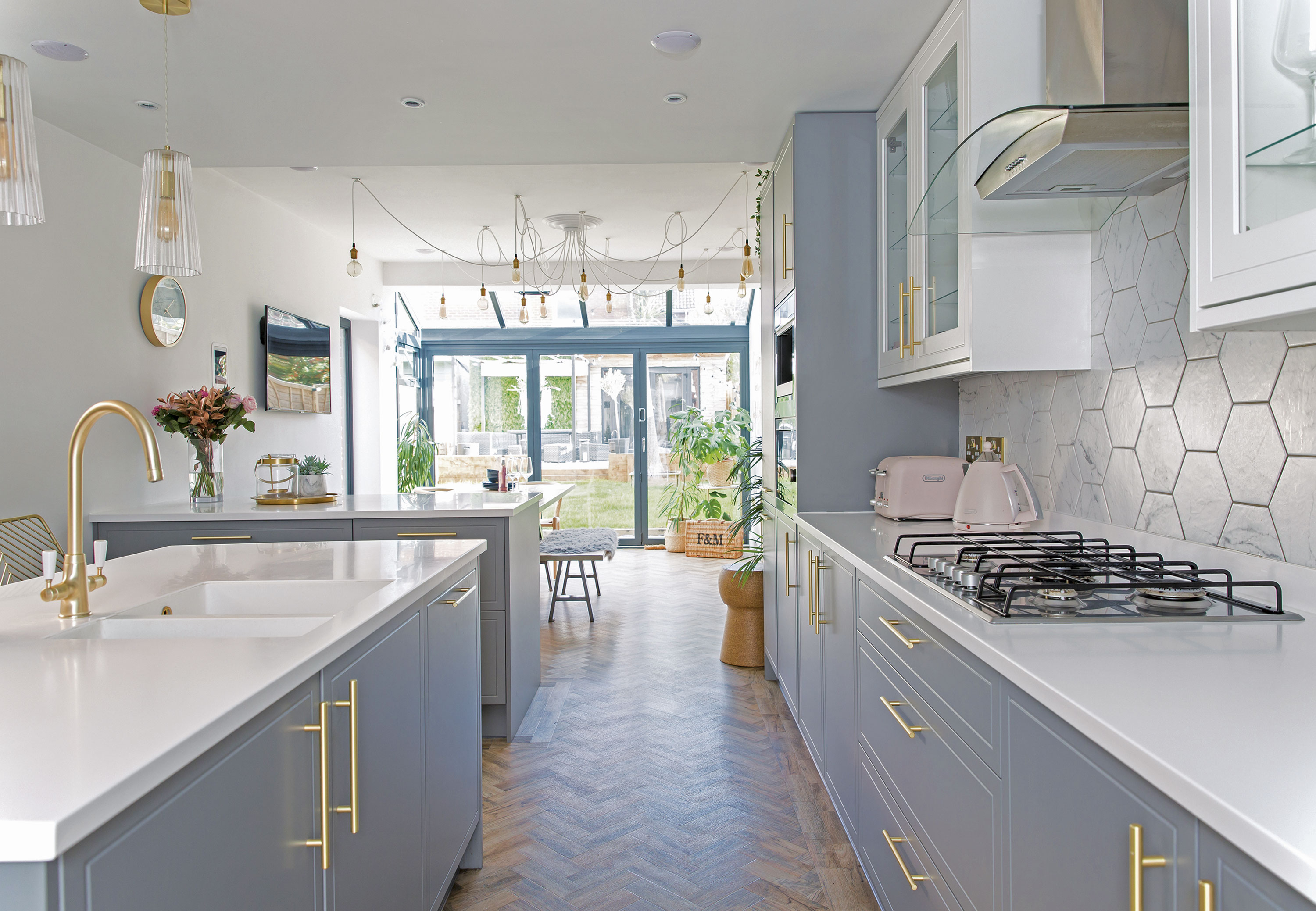 The kitchen and dining area is fairly narrow, so Lindsey had to carefully plan the space to fit as much in as possible. ‘It has plenty of storage with a place for everything and lots of worktop space,’ she says. ‘I love a bit of baking and I’ve now got plenty of room to make a mess!’ Home makeover: 'I knew it would be the perfect home'