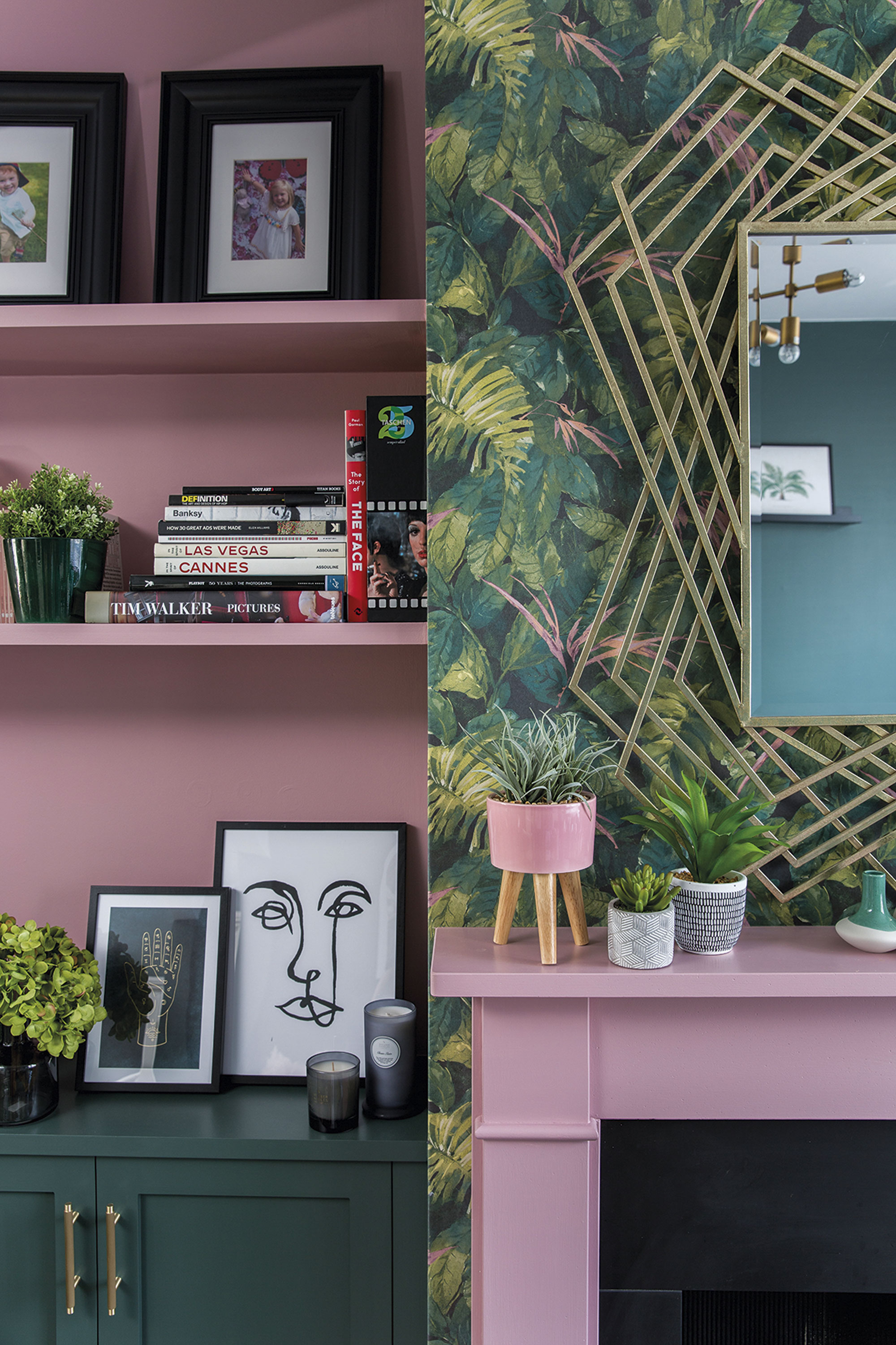 Smart, made-to-measure cupboards and shelving are painted to match the walls to give the room a streamlined look and add a pop of colour too Smart, made-to-measure cupboards and shelving are painted to match the walls to give the room a streamlined look and add a pop of colour too