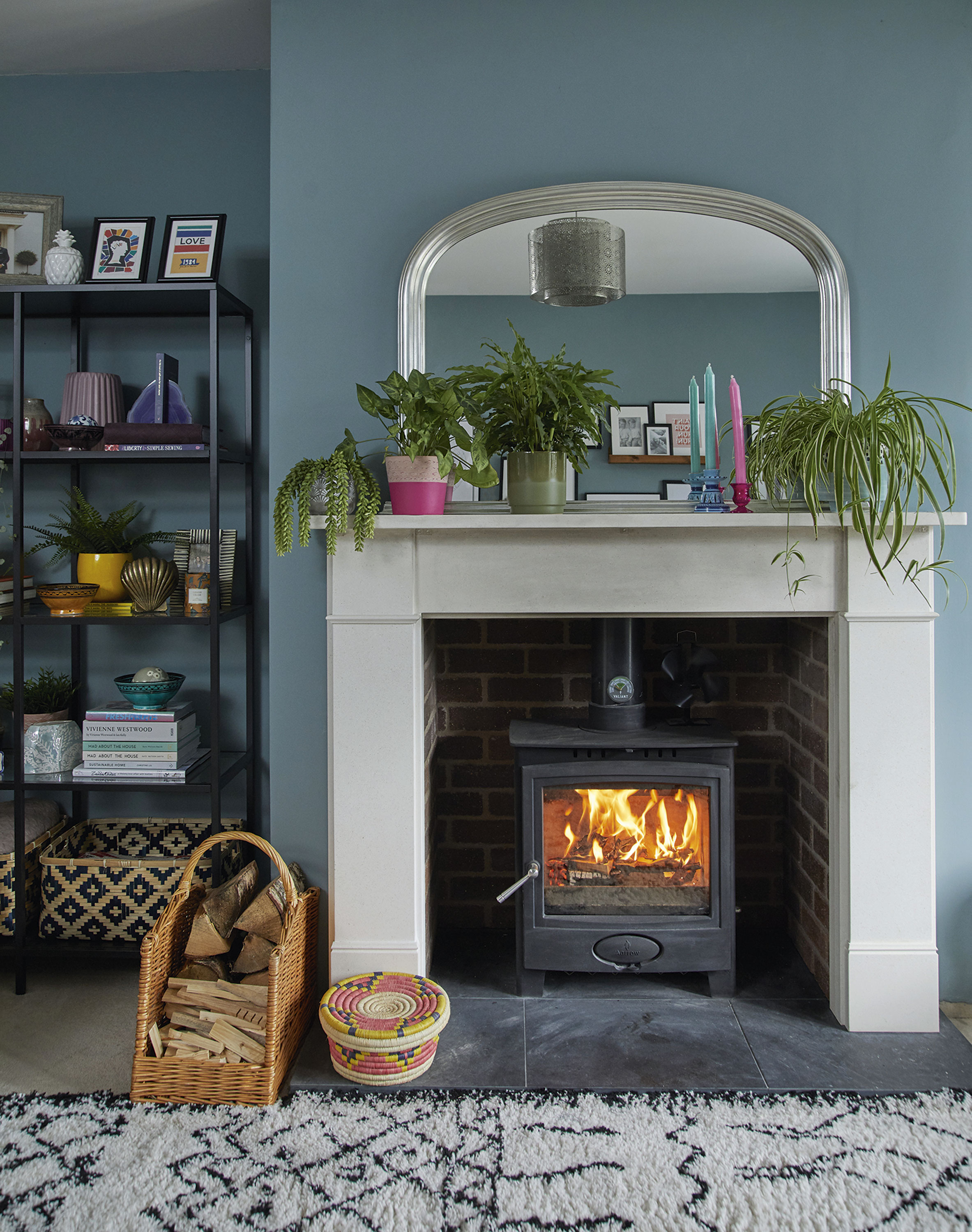 ‘I like to support local businesses where I can, so I chose this simple, classic stone surround from a place near us called Lower Barn Farm. It reminds me of the fireplace in my mum’s period property, but it also works well in this modern room’ ‘I like to support local businesses where I can, so I chose this simple, classic stone surround from a place near us called Lower Barn Farm. It reminds me of the fireplace in my mum’s period property, but it also works well in this modern room’