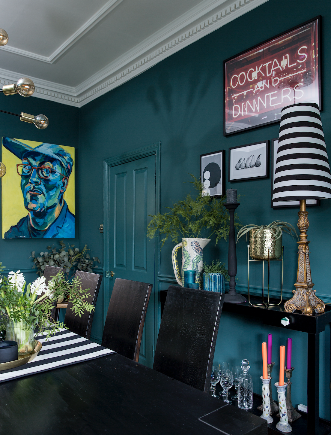Dining room makeover: ‘A green and black scheme has revamped the space’