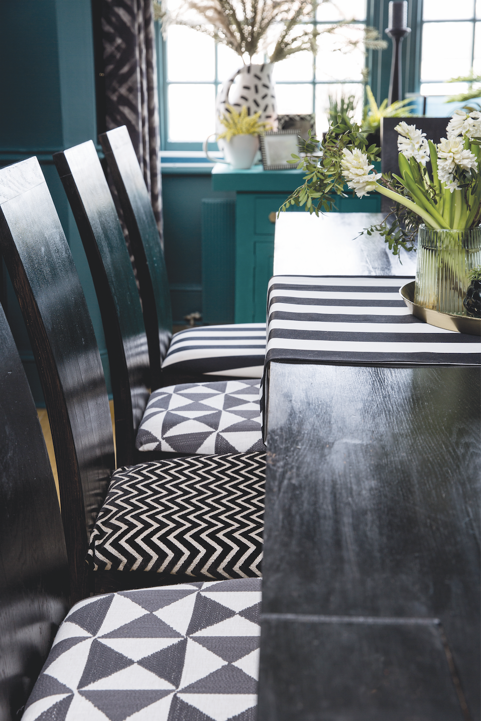 Dining room makeover: ‘A green and black scheme has revamped the space’