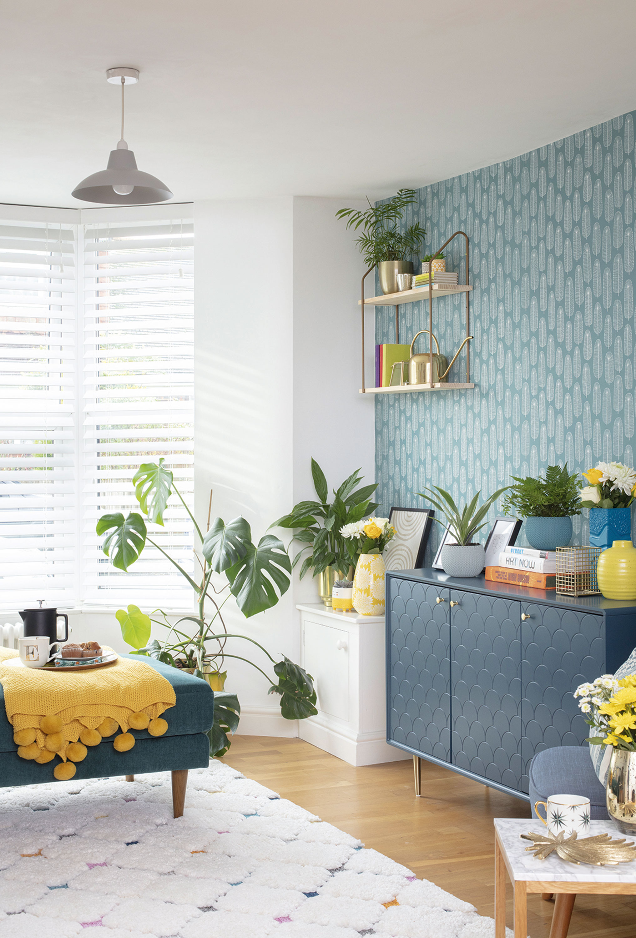 Style idea: Don’t let office clutter take over your home. Use pretty storage boxes to store paperwork Living room makeover: 'We were inspired by bright Scandi designs'